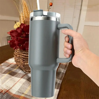 40oz Insulated Tumbler acuum Cup 2.0 Thermal Mug for with Handle Straw Stainless Steel Hot and Cold Coffee Drinks