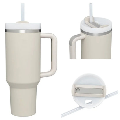 40oz Insulated Tumbler acuum Cup 2.0 Thermal Mug for with Handle Straw Stainless Steel Hot and Cold Coffee Drinks