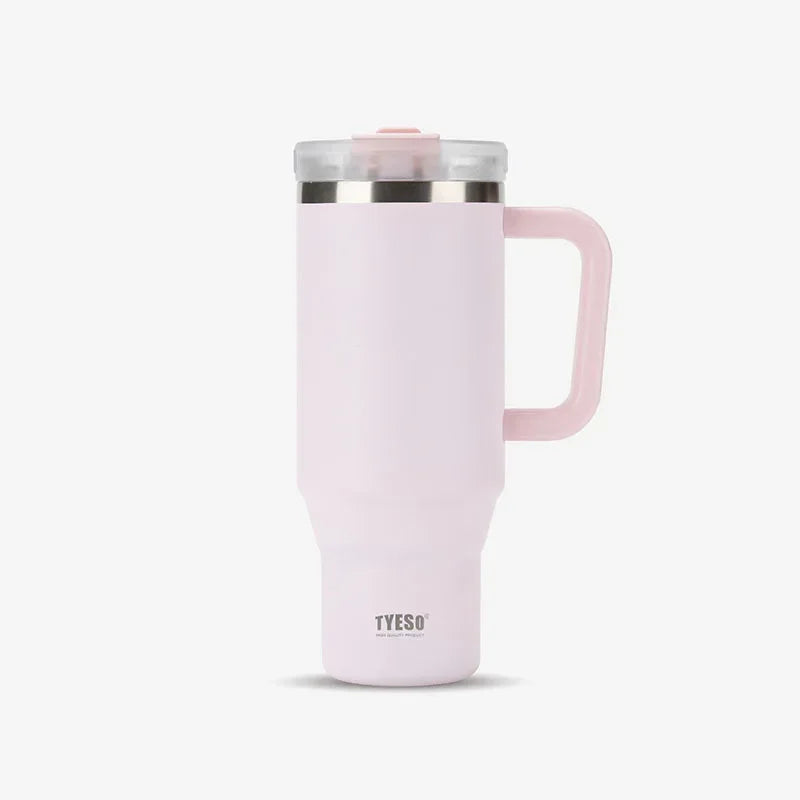 Tyeso 900/1200ml Stainless Steel Vacuum Cup Car Insulated Coffee Cup with Handle Outdoor Mountain Climbing Portable Water Cup