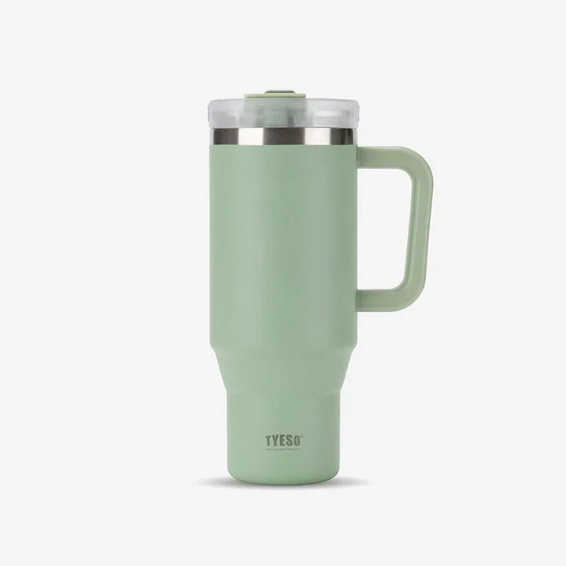 Tyeso 900/1200ml Stainless Steel Vacuum Cup Car Insulated Coffee Cup with Handle Outdoor Mountain Climbing Portable Water Cup