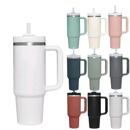 40oz Insulated Tumbler acuum Cup 2.0 Thermal Mug for with Handle Straw Stainless Steel Hot and Cold Coffee Drinks