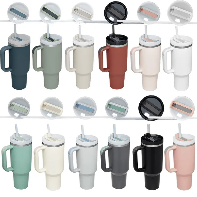 40oz Insulated Tumbler acuum Cup 2.0 Thermal Mug for with Handle Straw Stainless Steel Hot and Cold Coffee Drinks